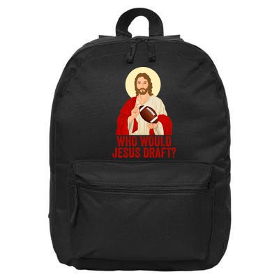 Funny Fantasy Football Who Would Jesus Draft Funny Christians Funny FFL Draft 16 in Basic Backpack