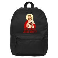 Funny Fantasy Football Who Would Jesus Draft Funny Christians Funny FFL Draft 16 in Basic Backpack