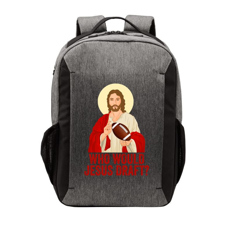 Funny Fantasy Football Who Would Jesus Draft Funny Christians Funny FFL Draft Vector Backpack