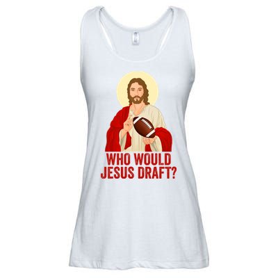 Funny Fantasy Football Who Would Jesus Draft Funny Christians Funny FFL Draft Ladies Essential Flowy Tank