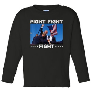 Fight Fight Fight Trump 2024 Vote Trump Gift Toddler Long Sleeve Shirt