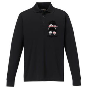 Funny Fire Friend Thin Red Line Firefighter Friend Gift Performance Long Sleeve Polo