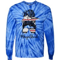 Funny Fire Friend Thin Red Line Firefighter Friend Gift Tie-Dye Long Sleeve Shirt