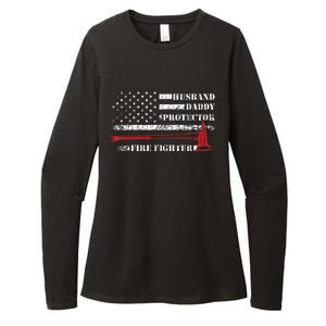 Firefighter Funny Firemen Fire Truck Graphic Womens CVC Long Sleeve Shirt