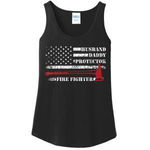 Firefighter Funny Firemen Fire Truck Graphic Ladies Essential Tank