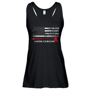 Firefighter Funny Firemen Fire Truck Graphic Ladies Essential Flowy Tank