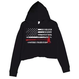 Firefighter Funny Firemen Fire Truck Graphic Crop Fleece Hoodie