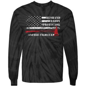 Firefighter Funny Firemen Fire Truck Graphic Tie-Dye Long Sleeve Shirt