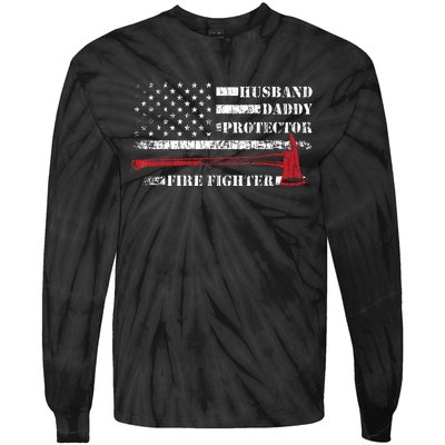 Firefighter Funny Firemen Fire Truck Graphic Tie-Dye Long Sleeve Shirt