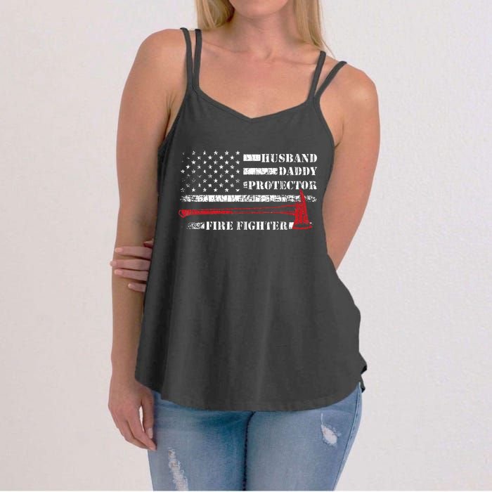 Firefighter Funny Firemen Fire Truck Graphic Women's Strappy Tank