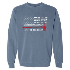 Firefighter Funny Firemen Fire Truck Graphic Garment-Dyed Sweatshirt