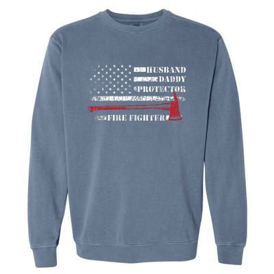 Firefighter Funny Firemen Fire Truck Graphic Garment-Dyed Sweatshirt