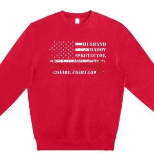 Firefighter Funny Firemen Fire Truck Graphic Premium Crewneck Sweatshirt