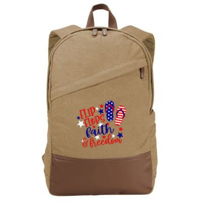 Flip Flops Faith And Freedom Cotton Canvas Backpack