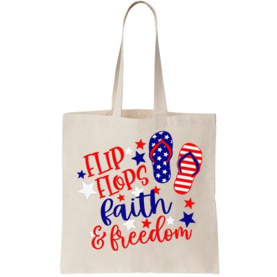 Flip Flops Faith And Freedom Tote Bag