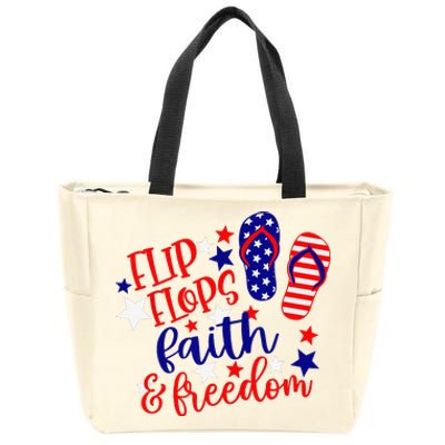 Flip Flops Faith And Freedom Zip Tote Bag