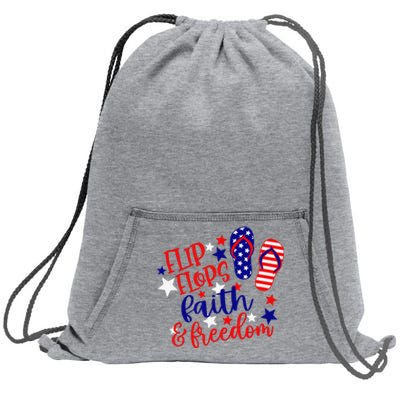 Flip Flops Faith And Freedom Sweatshirt Cinch Pack Bag