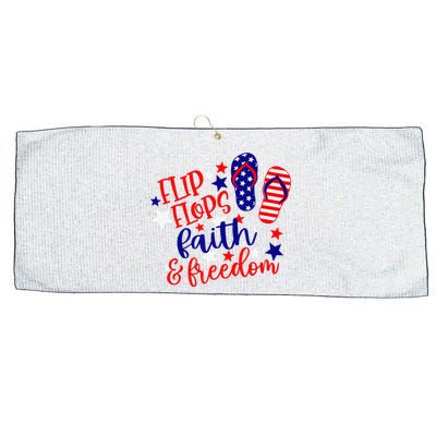 Flip Flops Faith And Freedom Large Microfiber Waffle Golf Towel