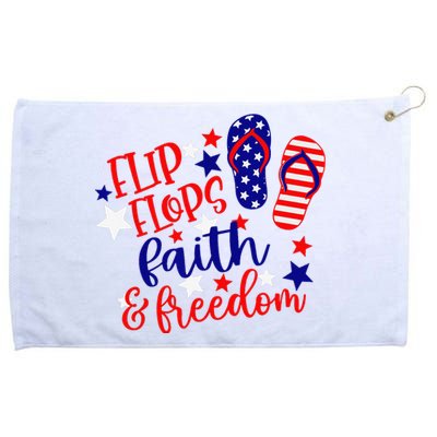 Flip Flops Faith And Freedom Grommeted Golf Towel