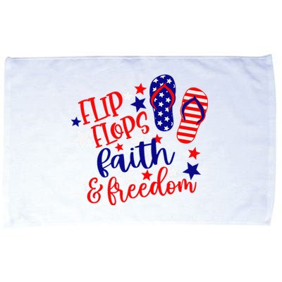 Flip Flops Faith And Freedom Microfiber Hand Towel