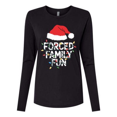 Forced Family Fun Sarcastic Christmas Funny Womens Cotton Relaxed Long Sleeve T-Shirt