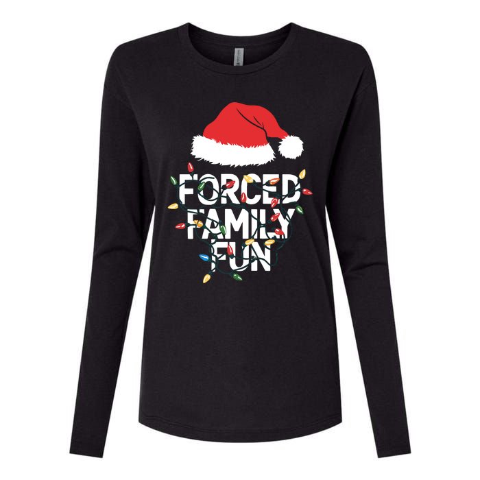 Forced Family Fun Sarcastic Christmas Funny Womens Cotton Relaxed Long Sleeve T-Shirt