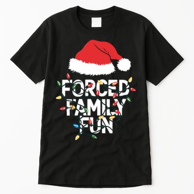 Forced Family Fun Sarcastic Christmas Funny Tall T-Shirt