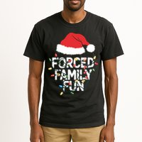 Forced Family Fun Sarcastic Christmas Funny Tall T-Shirt