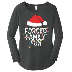 Forced Family Fun Sarcastic Christmas Funny Women's Perfect Tri Tunic Long Sleeve Shirt