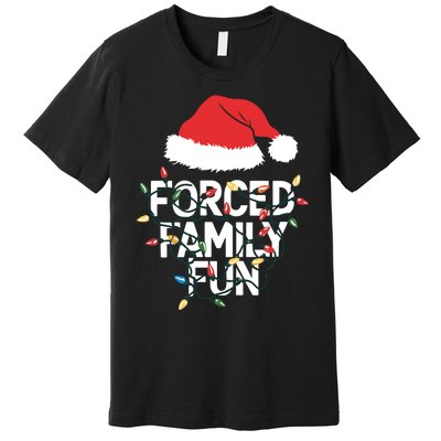 Forced Family Fun Sarcastic Christmas Funny Premium T-Shirt