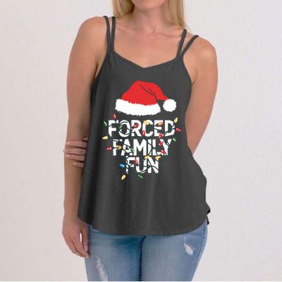 Forced Family Fun Sarcastic Christmas Funny Women's Strappy Tank