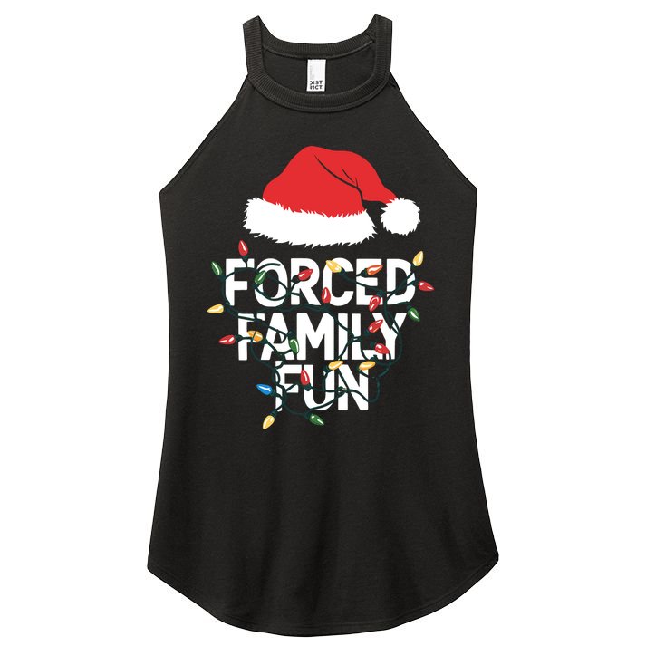 Forced Family Fun Sarcastic Christmas Funny Women's Perfect Tri Rocker Tank