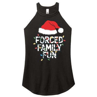 Forced Family Fun Sarcastic Christmas Funny Women's Perfect Tri Rocker Tank