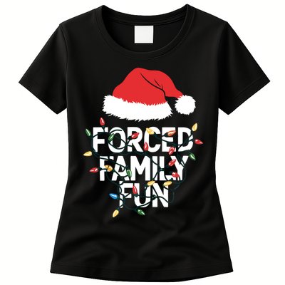 Forced Family Fun Sarcastic Christmas Funny Womens T-Shirt