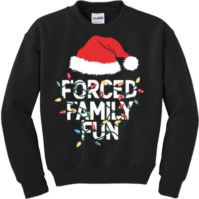 Forced Family Fun Sarcastic Christmas Funny Kids Sweatshirt