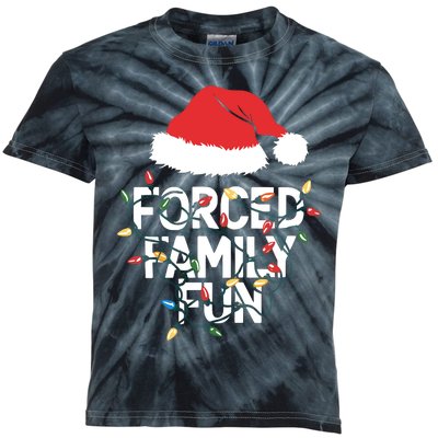 Forced Family Fun Sarcastic Christmas Funny Kids Tie-Dye T-Shirt