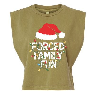 Forced Family Fun Sarcastic Christmas Funny Garment-Dyed Women's Muscle Tee