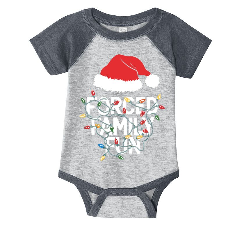 Forced Family Fun Sarcastic Christmas Funny Infant Baby Jersey Bodysuit