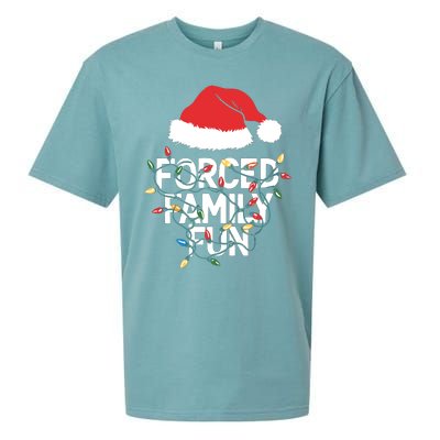 Forced Family Fun Sarcastic Christmas Funny Sueded Cloud Jersey T-Shirt