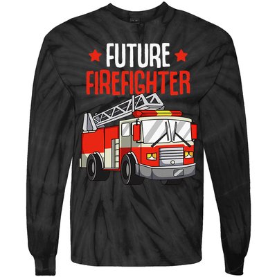 Future Firefighter Fireman Firefighting Tie-Dye Long Sleeve Shirt