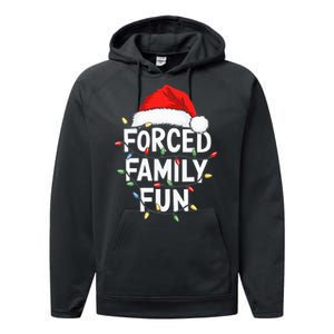 Forced Family Fun Christmas Pajamas Performance Fleece Hoodie