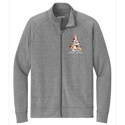 Festive Feline Fun Adorable Christmas Tree Kitty for Cat Lovers Stretch Full-Zip Cadet Jacket