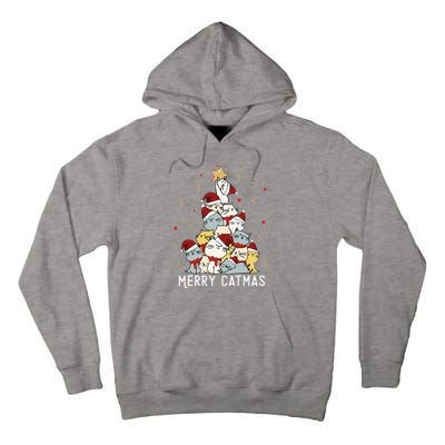 Festive Feline Fun Adorable Christmas Tree Kitty for Cat Lovers Tall Hoodie