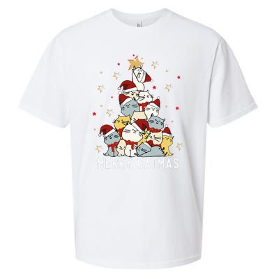 Festive Feline Fun Adorable Christmas Tree Kitty for Cat Lovers Sueded Cloud Jersey T-Shirt