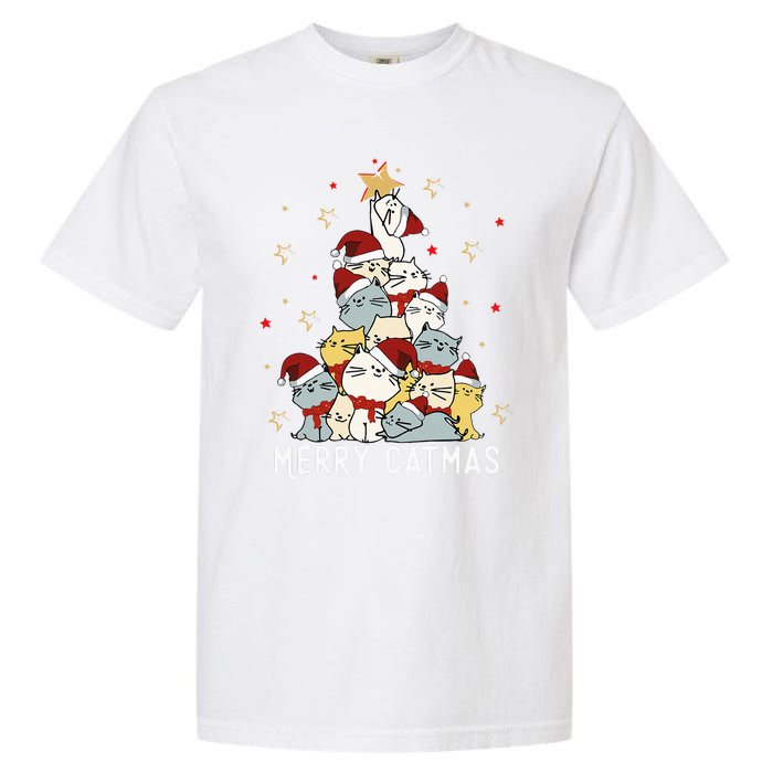 Festive Feline Fun Adorable Christmas Tree Kitty for Cat Lovers Garment-Dyed Heavyweight T-Shirt