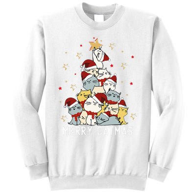 Festive Feline Fun Adorable Christmas Tree Kitty for Cat Lovers Sweatshirt