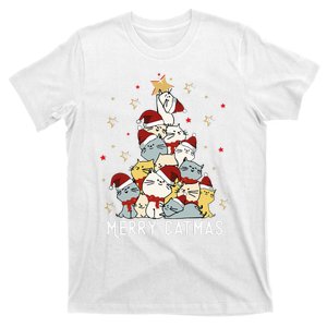 Festive Feline Fun Adorable Christmas Tree Kitty for Cat Lovers T-Shirt