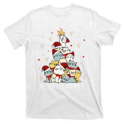 Festive Feline Fun Adorable Christmas Tree Kitty for Cat Lovers T-Shirt