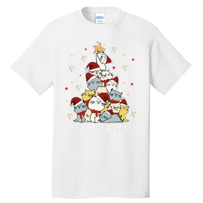 Festive Feline Fun Adorable Christmas Tree Kitty for Cat Lovers Tall T-Shirt