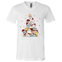 Festive Feline Fun Adorable Christmas Tree Kitty for Cat Lovers V-Neck T-Shirt